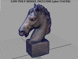 busto de cavalo Modelo 3D