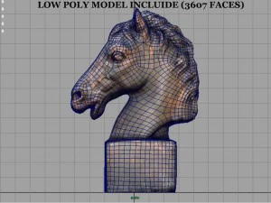busto de cavalo Modelo 3D