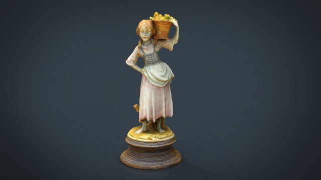 the grape picker woman 3D Model .c4d .max .obj .3ds .fbx .stl .blend 