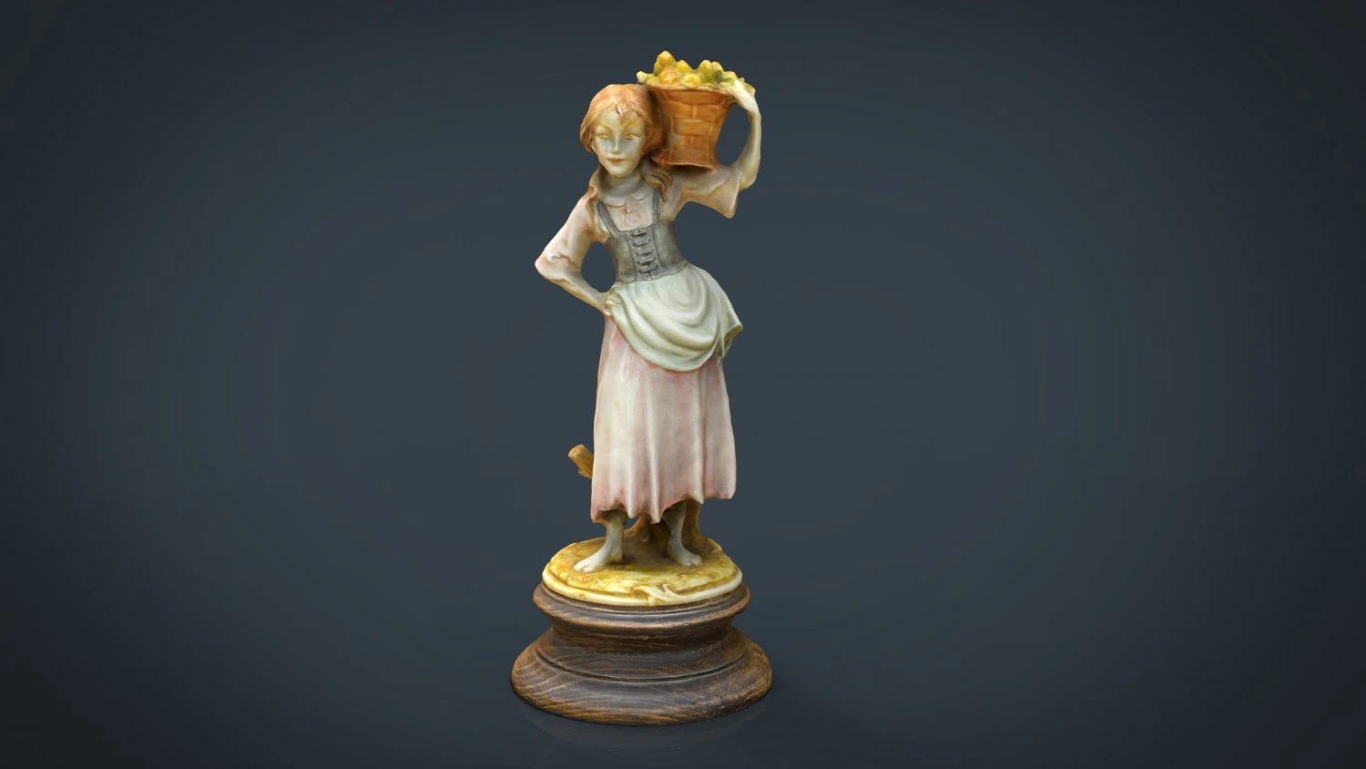 the grape picker woman 3D Model .c4d .max .obj .3ds .fbx .stl .blend