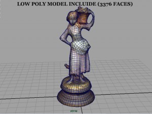 the grape picker woman 3D Model