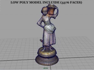 the grape picker woman 3D Model