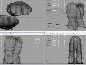 ski gloves 3D Model
