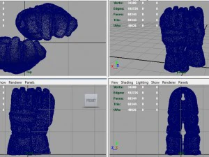 ski gloves 3D Model