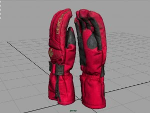 ski gloves 3D Model
