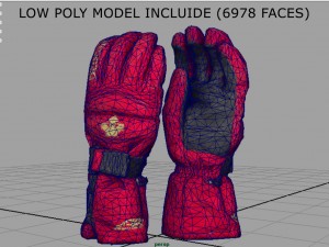 ski gloves Modèle 3D