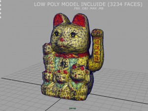 maneki neko Model 3D