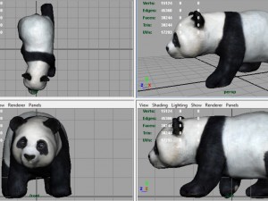 panda walking Modello 3D