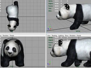 panda che cammina Modello 3D