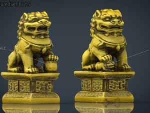 fu lions 3D Model
