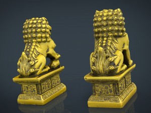 fu lions Modello 3D