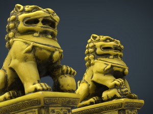 fu lions Modello 3D