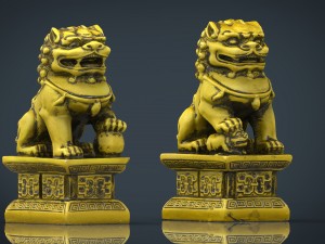 fu lions Modello 3D