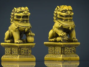 fu lions 3D Model