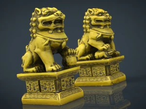fu lions 3D Model