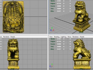 fu lions Modello 3D