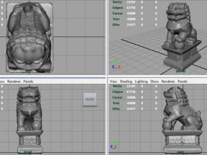 fu lions 3D Model