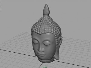 ancient buddha head Model 3D