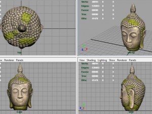 ancient buddha head Model 3D