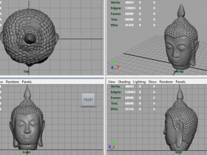 ancient buddha head Model 3D