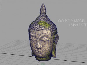 ancient buddha head Model 3D