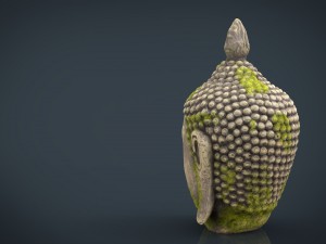 ancient buddha head Model 3D
