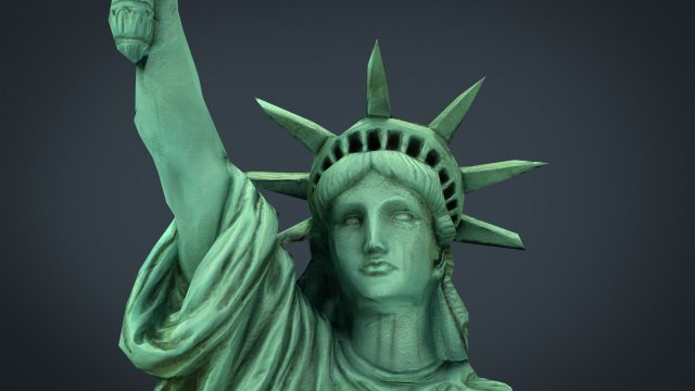 low poly statue of liberty Model 3D .c4d .max .obj .3ds .fbx .stl .blend 