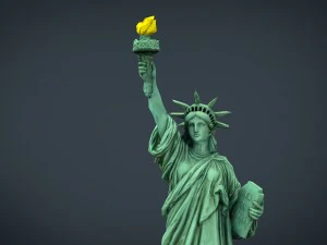 low poly statue of liberty 3D Model