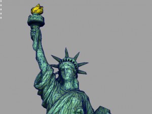 low poly statue of liberty Model 3D