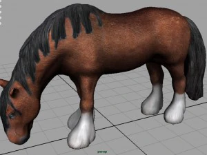 horse eating 3D Model