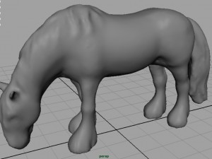 horse eating 3D-Modell