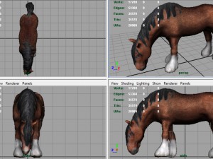 horse eating 3D-Modell