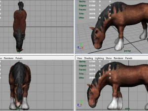 horse eating 3D Model