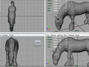 horse eating 3D-Modell