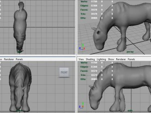 horse eating 3D Model