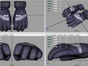 ski gloves for woman Modelo 3D