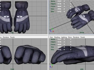 ski gloves for woman 3D Model