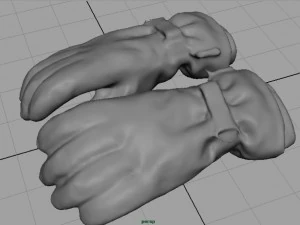 ski gloves 2 3D Model