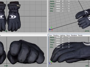 ski gloves 2 3D Model