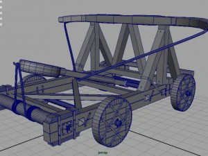 mittelalterliches Katapult 3D Modell