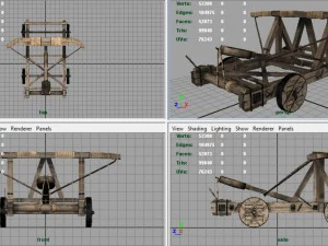 mittelalterliches Katapult 3D Modell