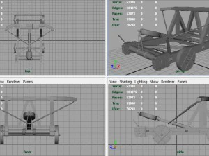 mittelalterliches Katapult 3D Modell