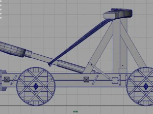 mittelalterliches Katapult 3D Modell