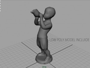 child statue 1 Model 3D