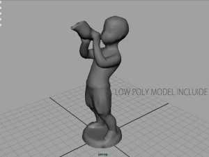 child statue 1 3D Model