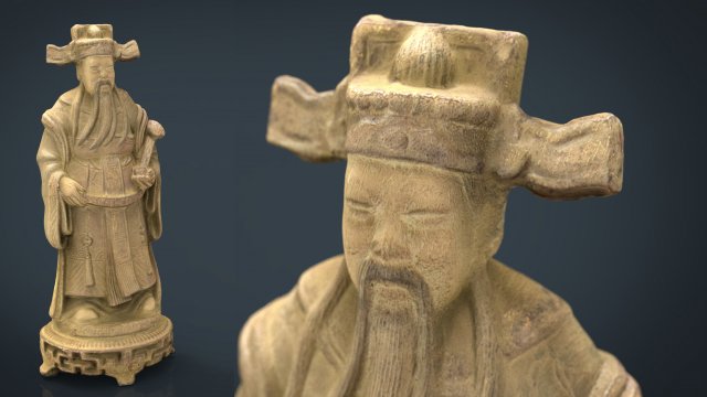 ancient chinese sculpture Modelo 3D .c4d .max .obj .3ds .fbx .stl .blend 