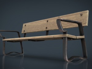 wood bench Modelo 3D