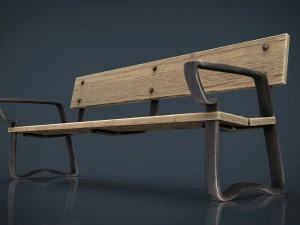 wood bench 3D Model