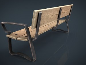 wood bench Modelo 3D