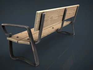 wood bench 3D Model
